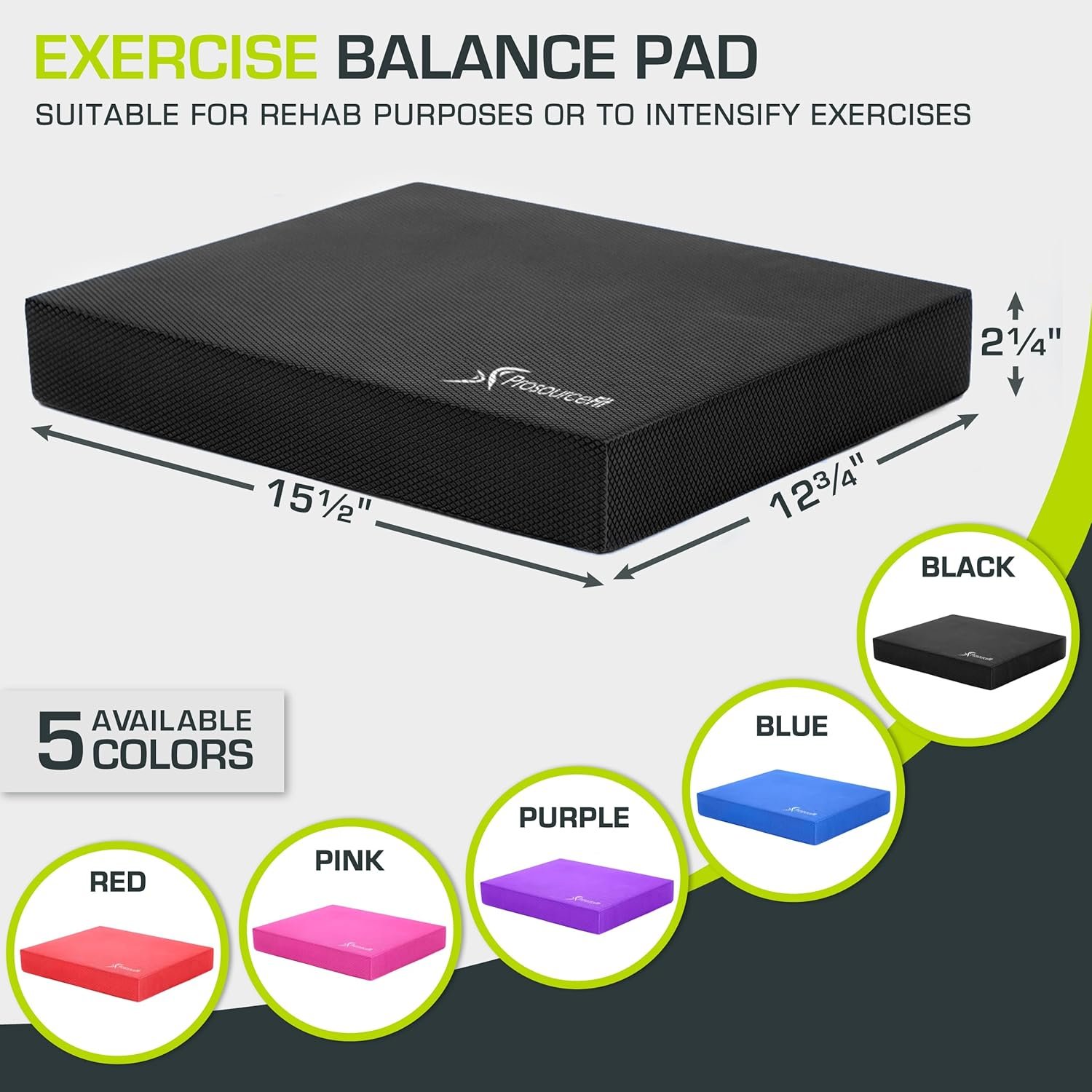 ProsourceFit Exercise Balance Pad – Non-Slip Cushioned Foam Mat & Knee Pad for Fitness and Stability - Image 3