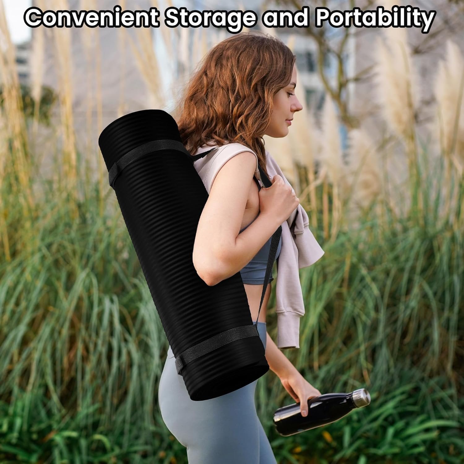 Fitvids Yoga Mat, 1/2-Inch Extra Thick High Density Exercise Mat, Anti-Tear Exercise Yoga Mat with - Image 8