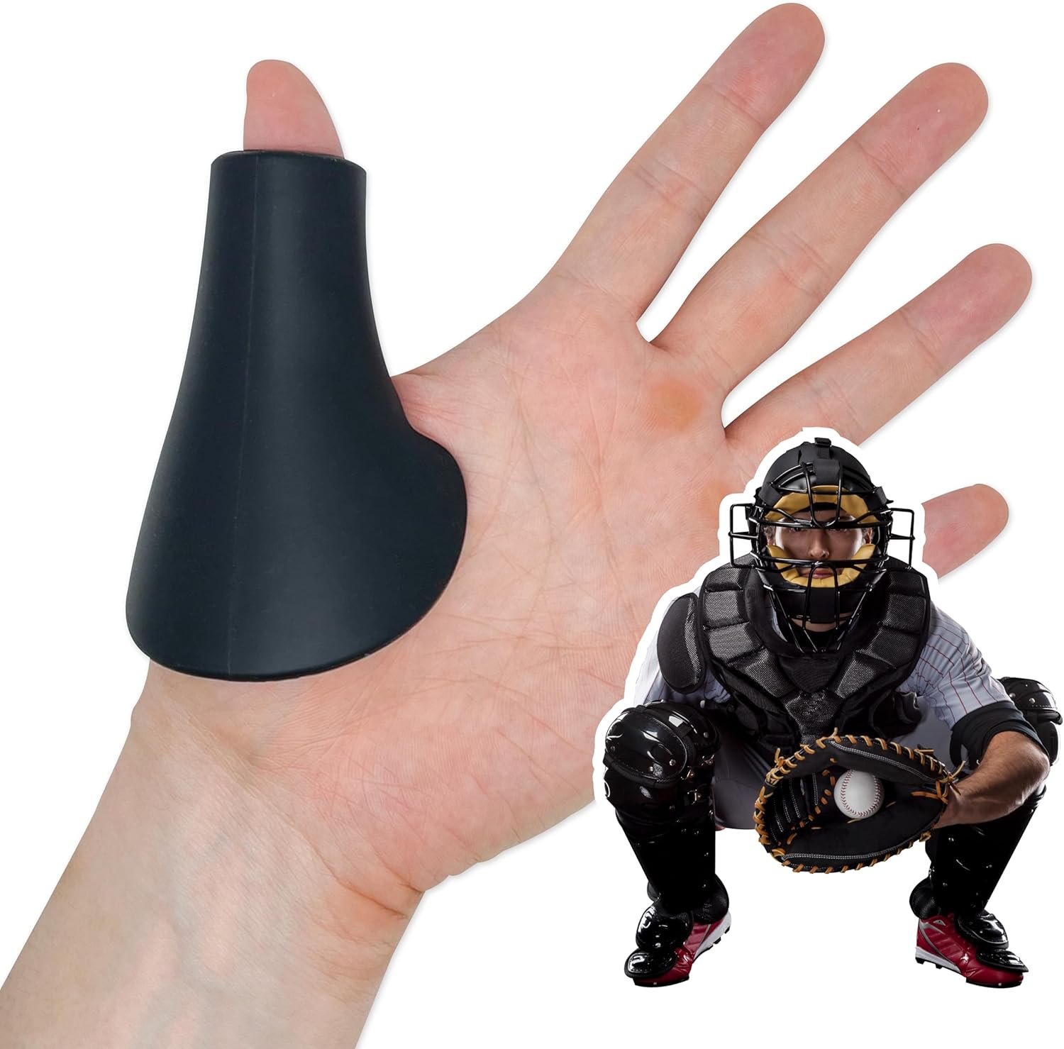 Catcher's Thumb Guard for Baseball & Softball in 2 Sizes (Adult/Youth) - Silicone Protective Shield - Image 2
