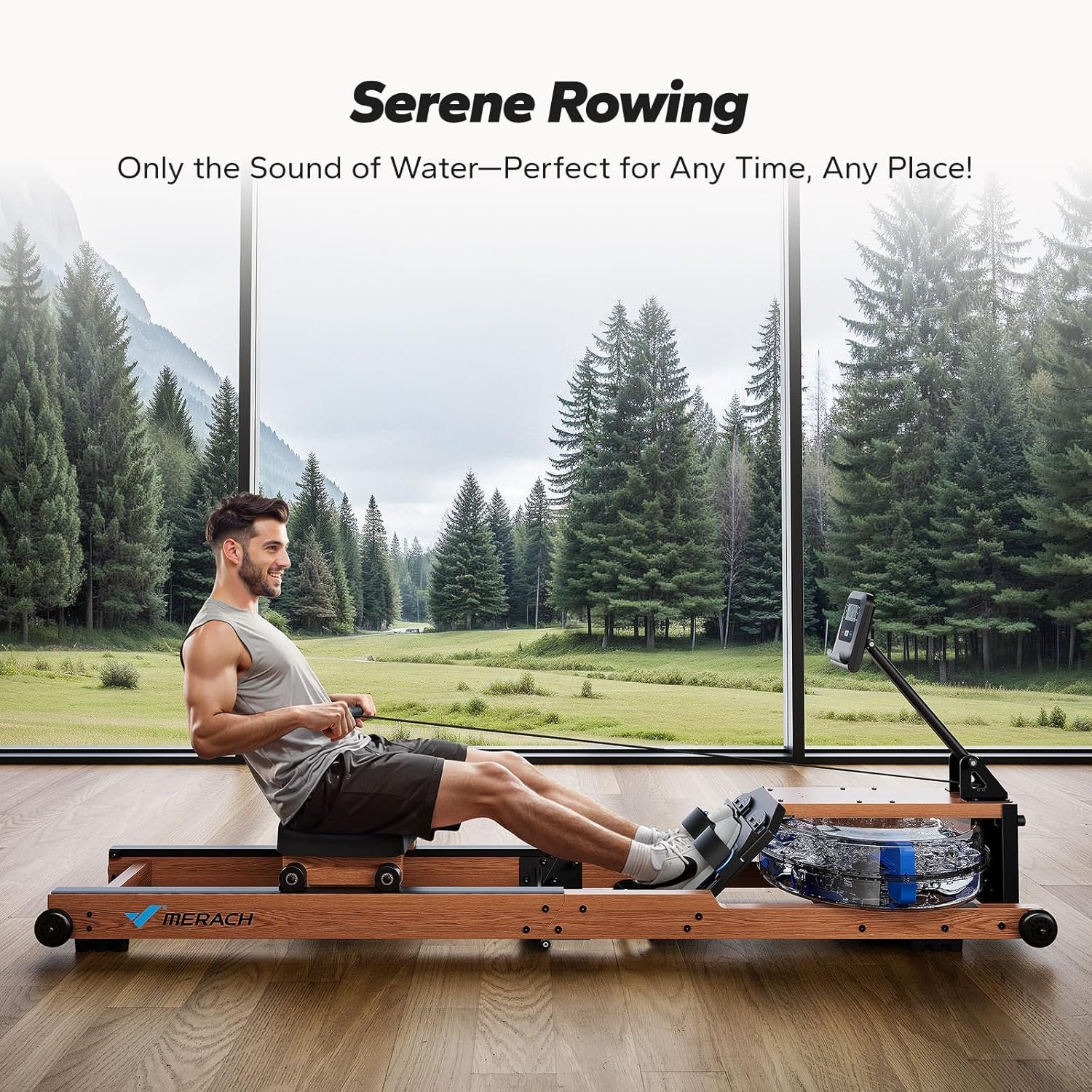 MERACH Water Rowing Machines for Home, Foldable Row Machine with 400LBS Weight Capacity, Dedicated - Image 7