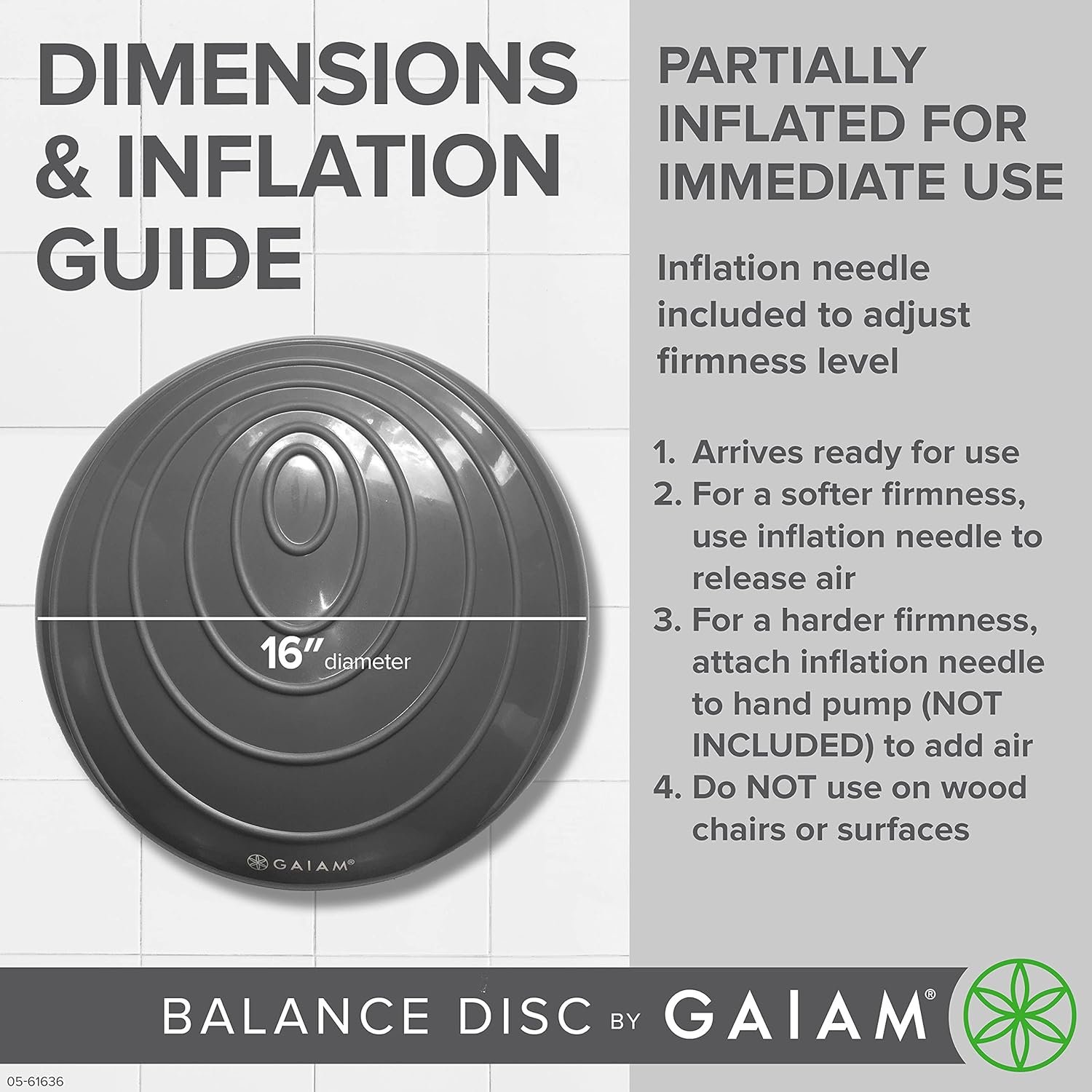 Gaiam Balance Disc Wobble Cushion Stability Core Trainer for Home or Office Desk Chair & Kids - Image 7