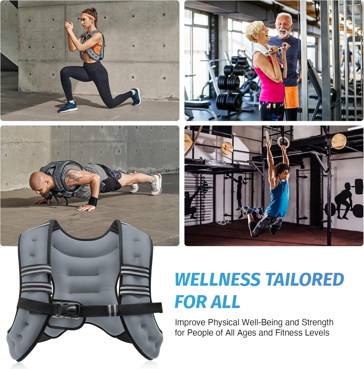 ZELUS Weighted Vest, 6lb/8lb/12lb/16lb/20lb/25lb/30lb Weight Vest with Reflective Stripe for - Image 7