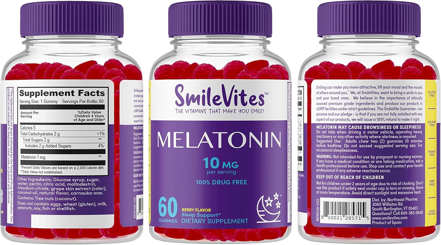 Heartland Pharma Melatonin Gummies 10mg | 100% Drug-Free Sleep Aid | Supports Restful Sleep & - Image 3