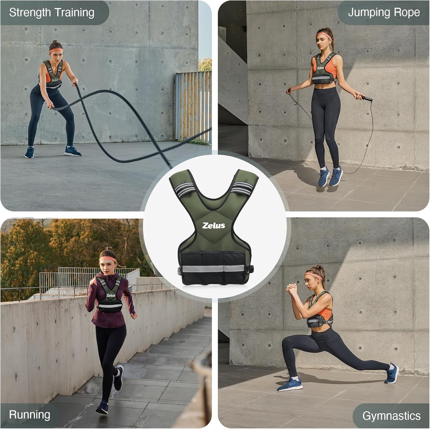 ZELUS Weighted Vest for Men and Women | 4-10lb/11-20lb/20-32lb Vest with 6 Ironsand Weights for Home - Image 6