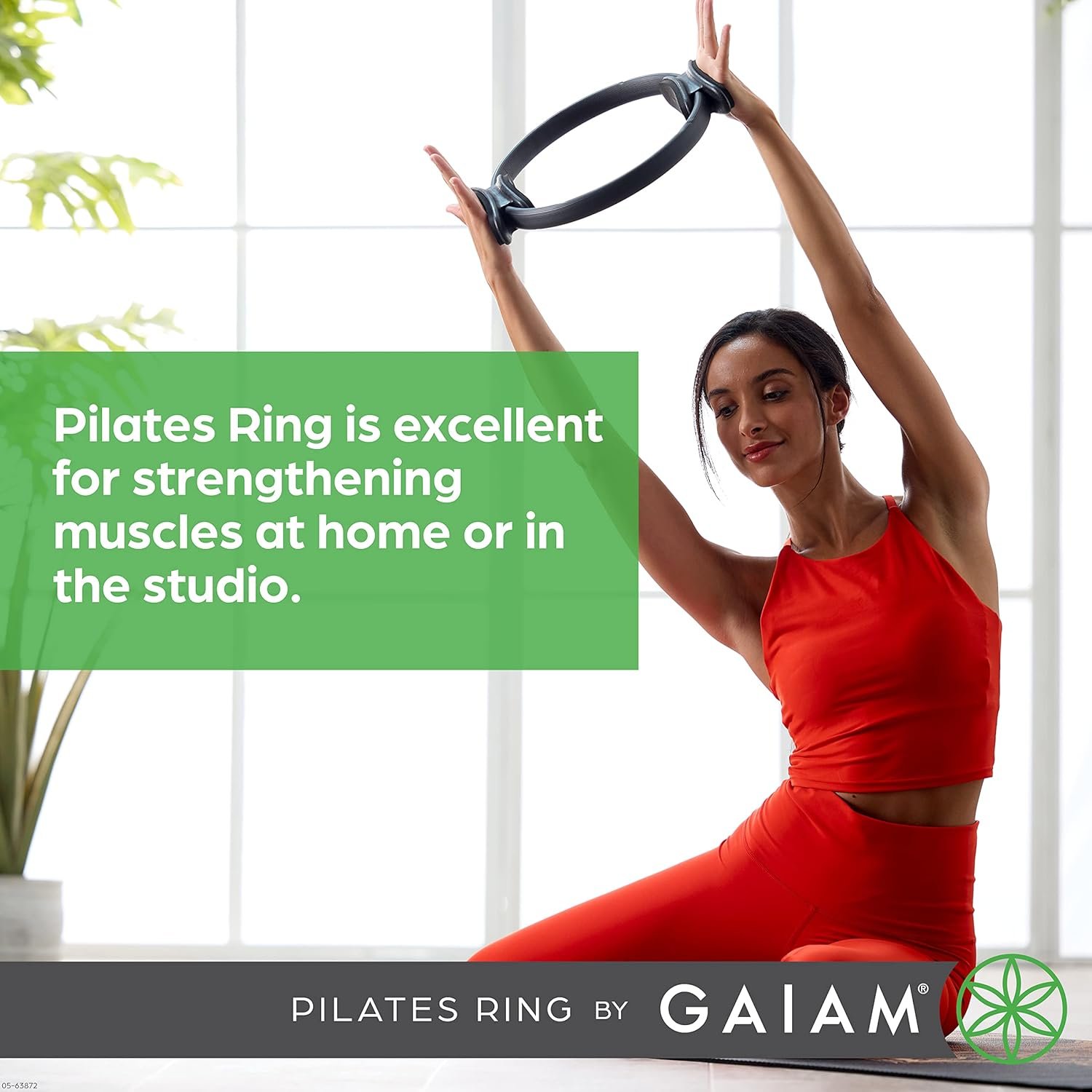 Gaiam Pilates Ring Fitness Circle - Lightweight & Durable Foam Padded Handles, Flexible Resistance - Image 7