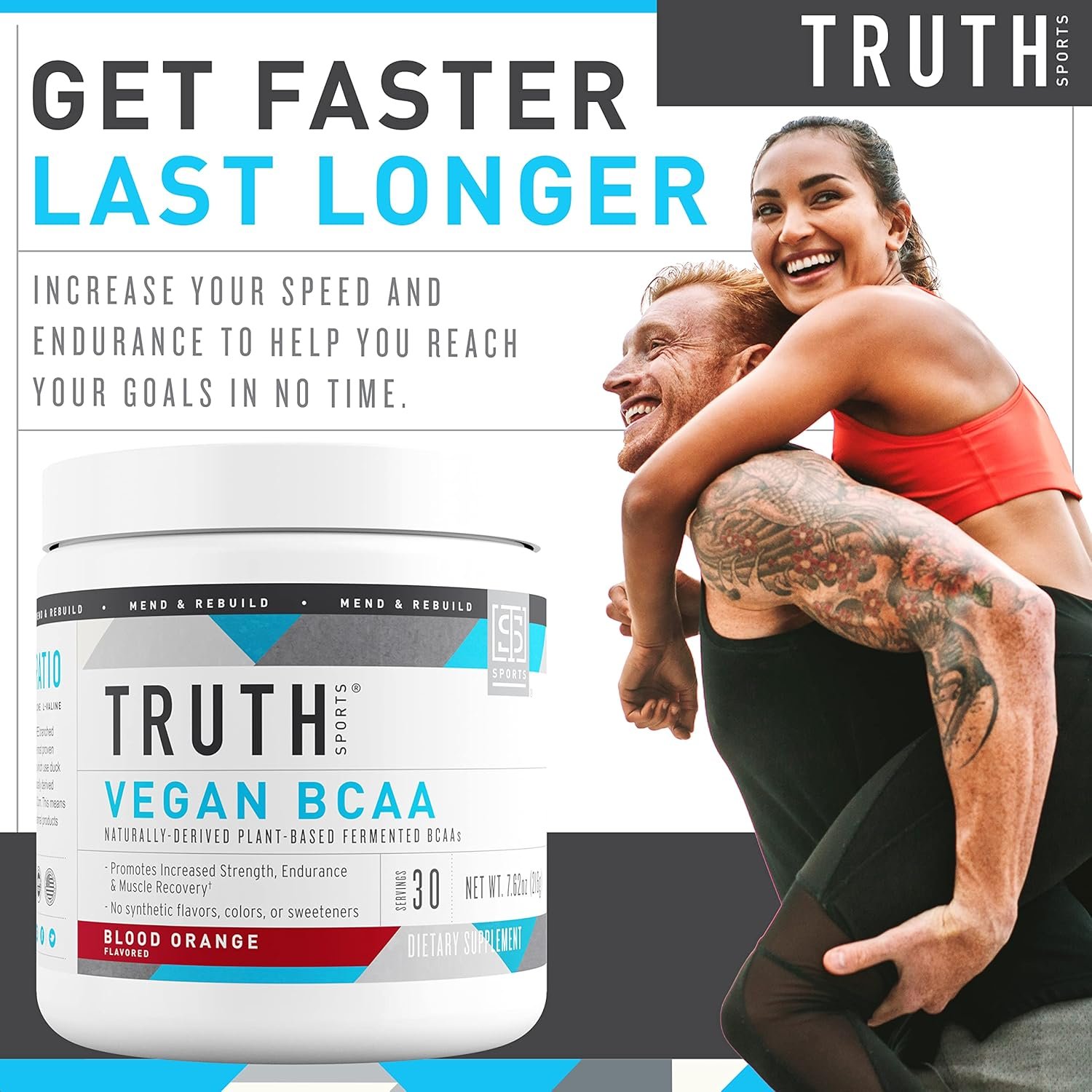 Truth Nutrition Vegan BCAA Powder- 2:1:1 Ratio Natural BCAAs Amino Acids Powder for Energy, Muscle - Image 7