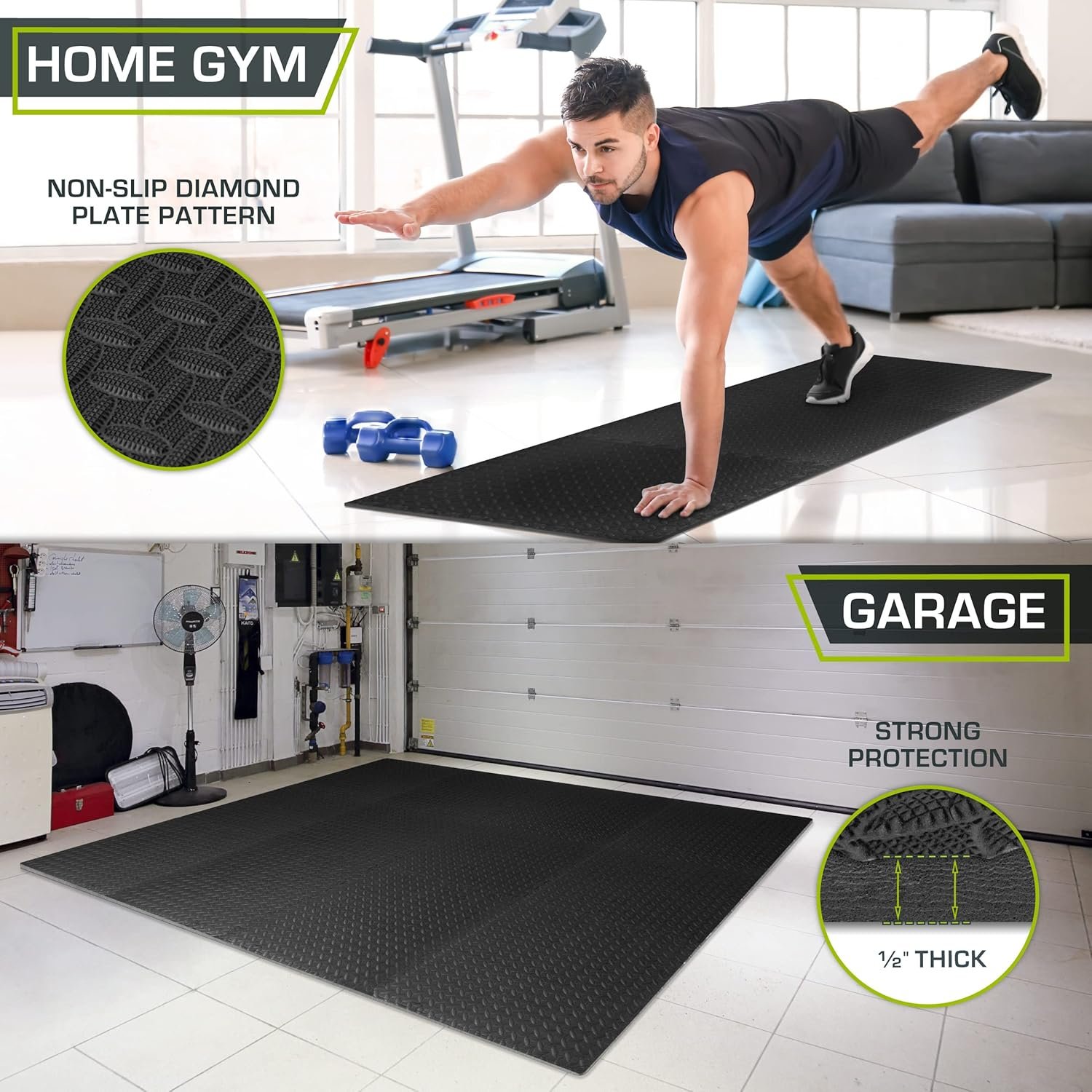 ProsourceFit Puzzle Exercise Mat ½ in, EVA Interlocking Foam Floor Tiles for Home Gym, Mat for Home - Image 4