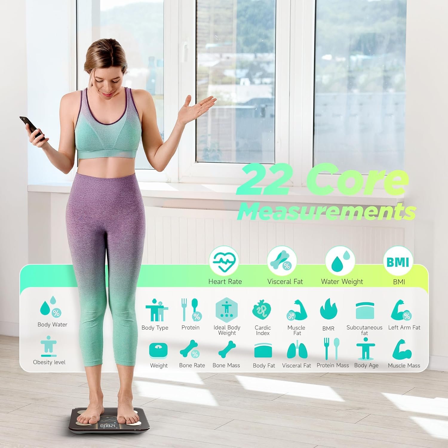 RunStar Scale for Body Weight, Smart Scale with 8-in-1 VA Display, High Precision Bathroom Digital - Image 4