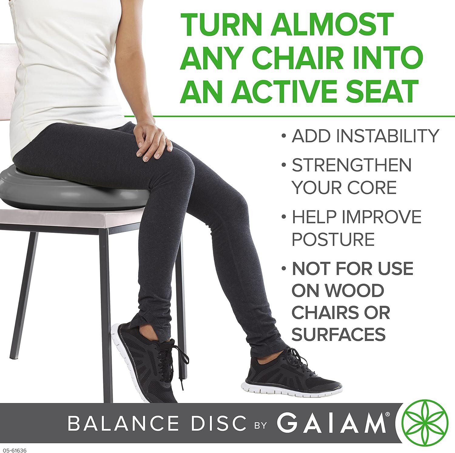 Gaiam Balance Disc Wobble Cushion Stability Core Trainer for Home or Office Desk Chair & Kids - Image 4