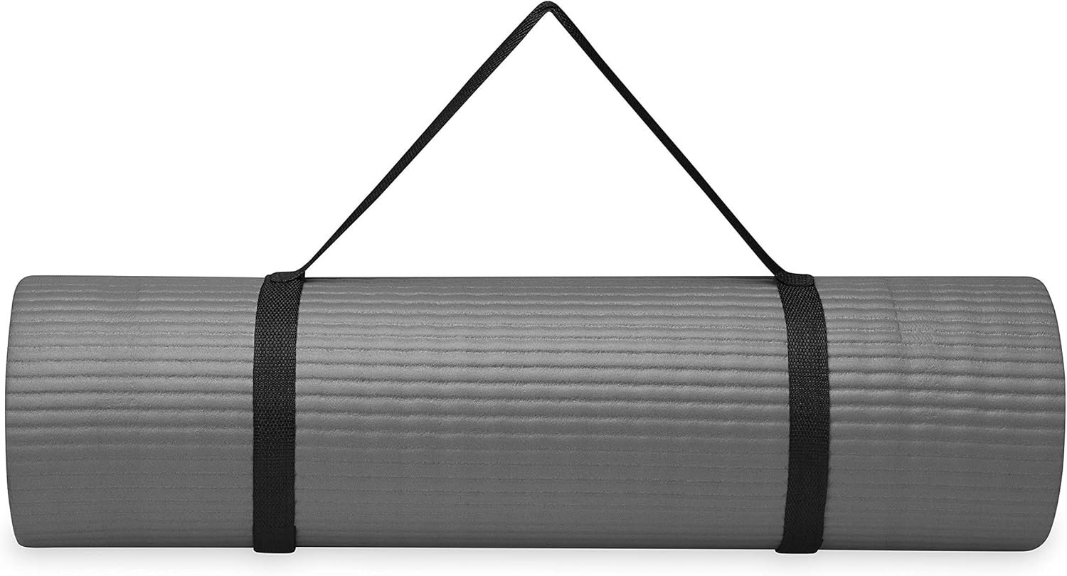 Gaiam Essentials Thick 2/5" (10mm) and Thin 1/4" (6mm) Yoga & Pilates, Fitness & Exercise Mat with - Image 8