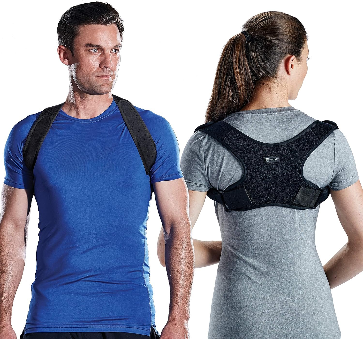 Gaiam Restore Posture Corrector for Women & Men - Back Straightener Adjustable Straps Compact Brace - Image 2