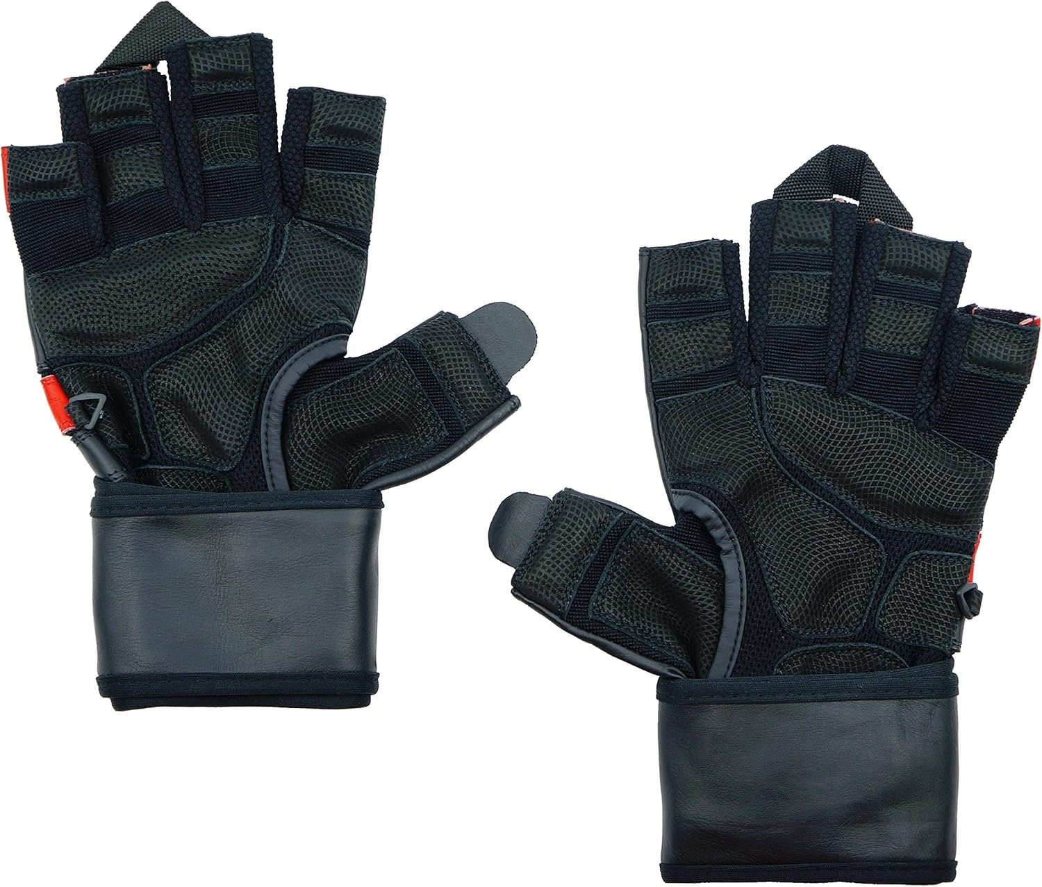 Epic Leather Gym Gloves with Built in 2" Wide Wrist Wraps Grip & Design for Weightlifting Power - Image 5