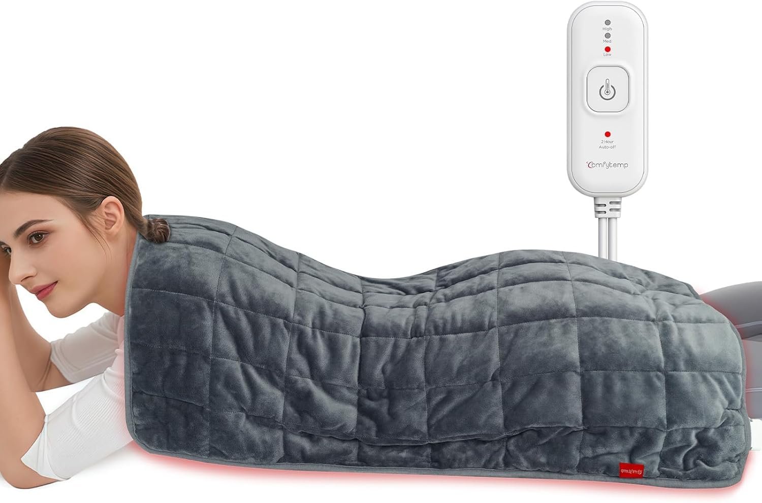 Comfytemp Weighted Heating Pad 17"×33" for Back & Cramps, Extra Large Electric Heat Pad, Birthday - Image 2