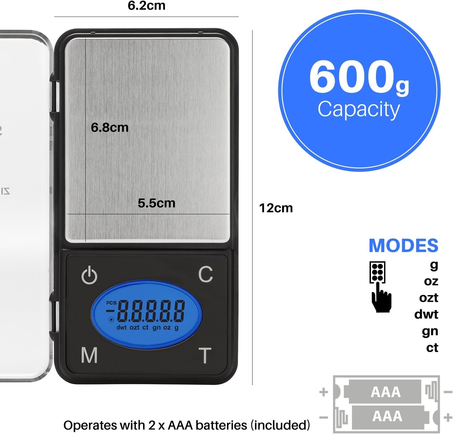 Smart Weigh ZIP600 Ultra Slim Digital Pocket Scale 600g by 0.1g with Counting Feature,Gram Scale and - Image 8