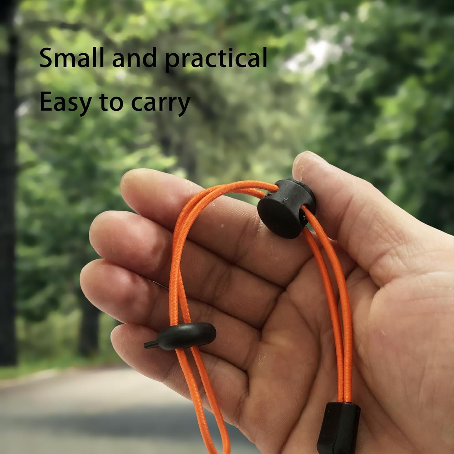 6-Pack Tactical Hiking Pole Holders - Army Green/Khaki/Orange Elastic Rope Fasteners | Backpack - Image 4