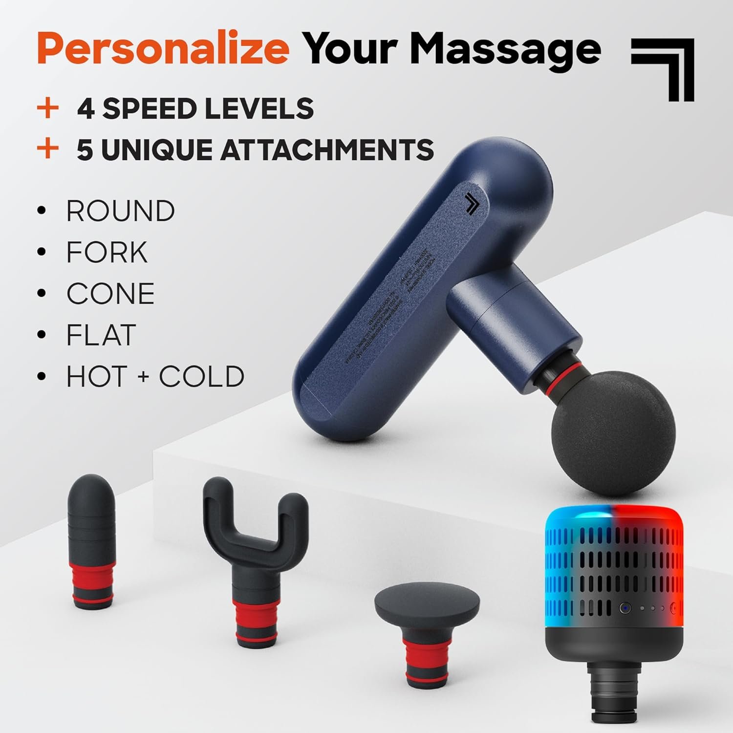 Sharper Image Powerboost Move, Deep Tissue Massage Gun Bundle with Hot & Cold Dual Temperature - Image 4