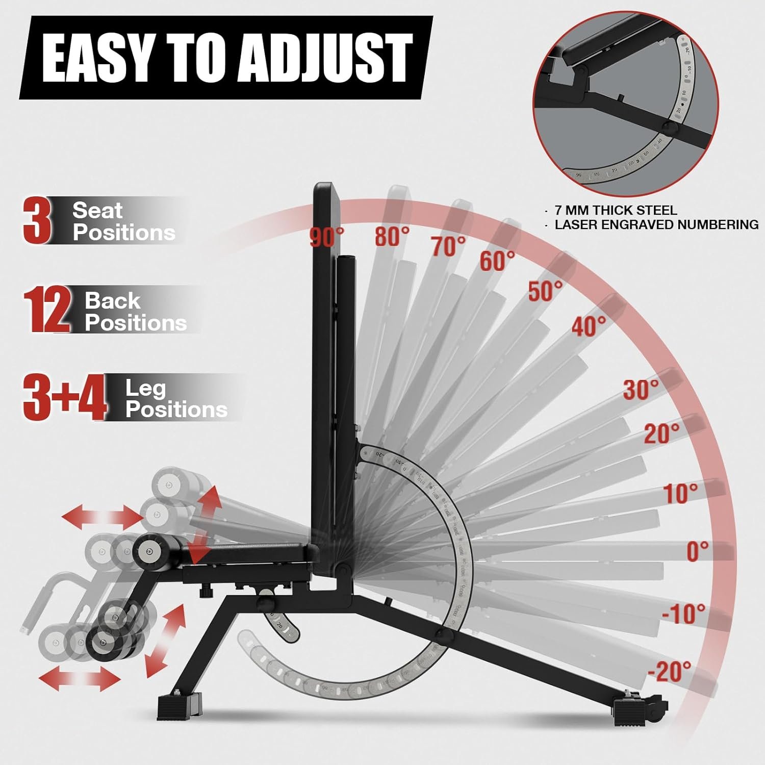 Mikolo Power Cage, 2000LB Power Rack with Independent Dual Pulley System, Multi-Function Home Gym - Image 7