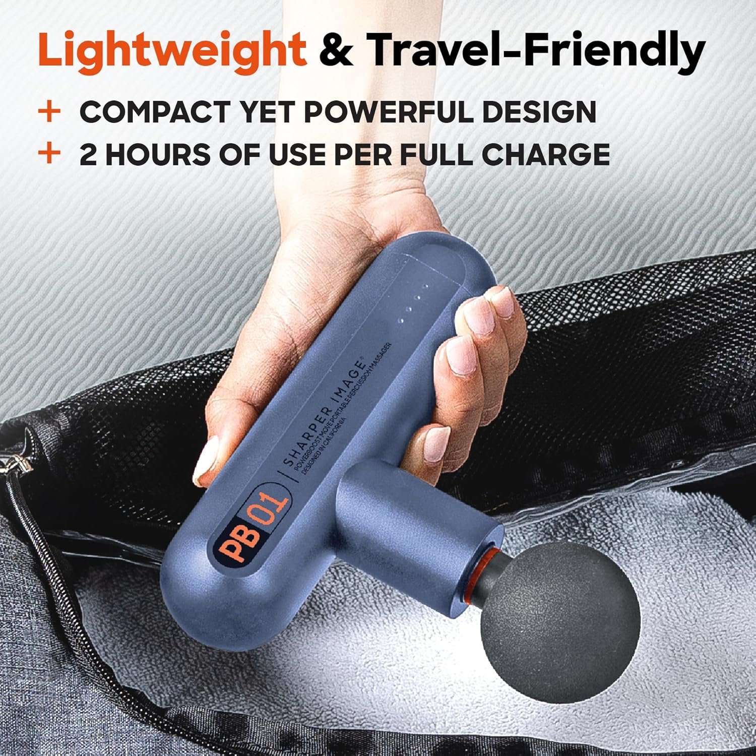 Sharper Image Powerboost Move, Deep Tissue Massage Gun Bundle with Hot & Cold Dual Temperature - Image 5