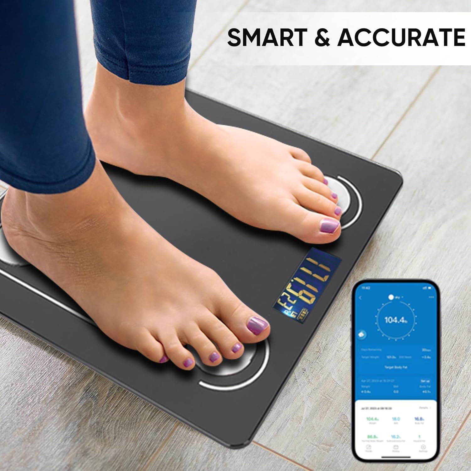 Digital Simple Scale with Led Display Practical Body Fat Scale, Bathroom Scale with Smartphone App - Image 6